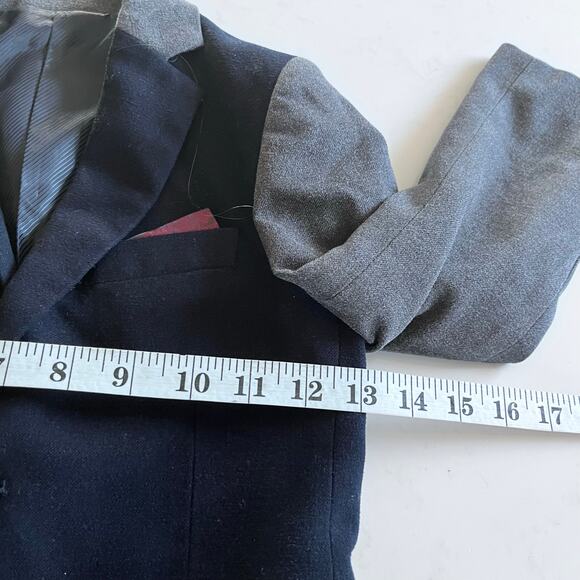 A.X.N.Y.  boys navy gray colorblock sport jacket suit blazer size 5 - Picture 8 of 8